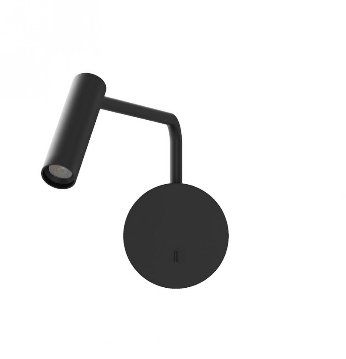 Настінний світильник чорний з вимикачем L-24 cm Led 3W 3000K Black Fiona 260528-100007987