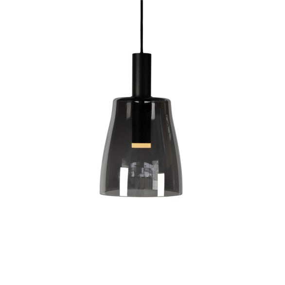 Світильник підвісний чорний з димчастим плафоном D-14,5 cm Black+Grey Dome 240922-100003639