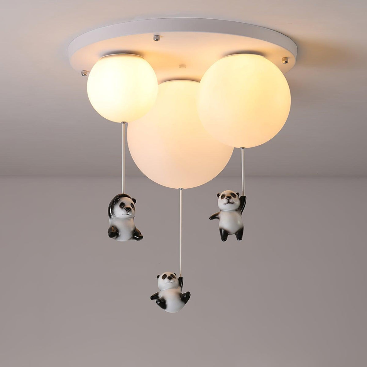 Люстра біла шарики з пандам E27х3 D-50 см White Panda 240731-100003499