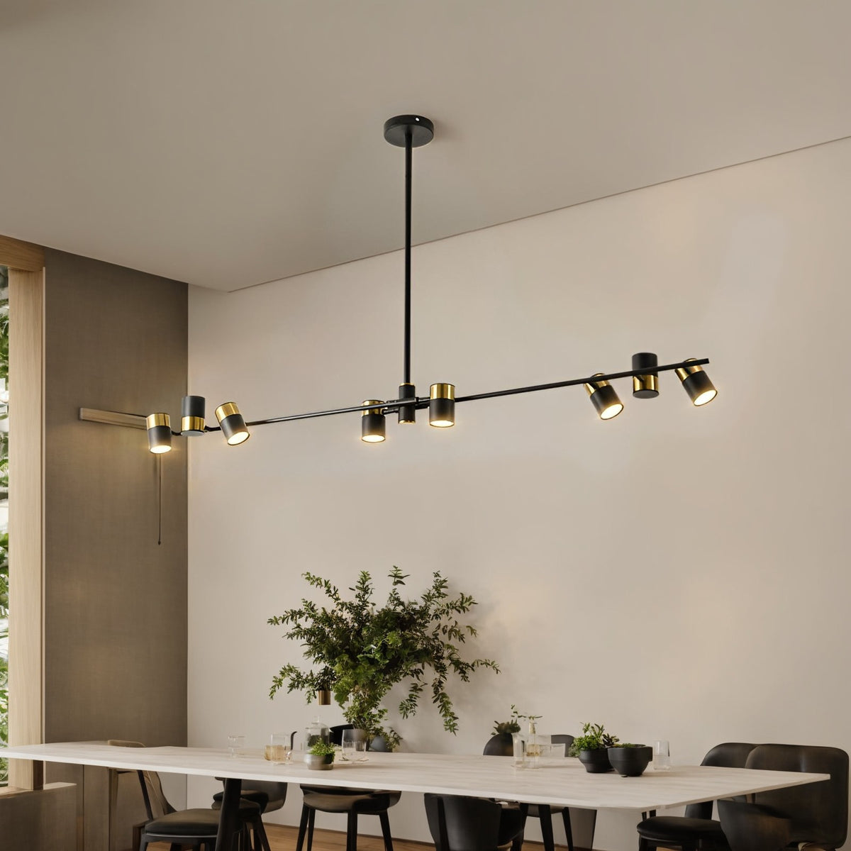 Люстра Spoon 8 L-96 см GU10*8 Black + Gold 240719-100003479
