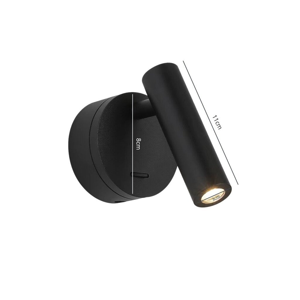 Бра поворотне з вимикачем на корпусі 4000K H-11 cm Robturn black 240936-100003663