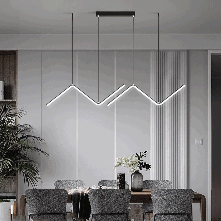 Люстра чорна підвісна L-90 cm Led 18W Black Zigzag lamp 240822-100003566
