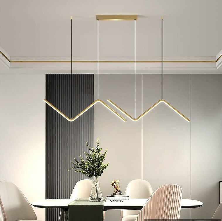 Люстра L-90 cm Led 18W Gold Zigzag lamp 240822-100003567