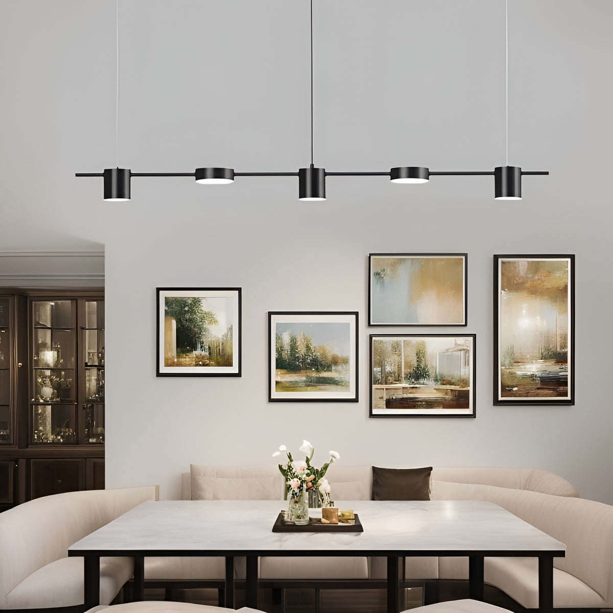 Люстра видовжена чорна L-125 cm Led 40W 3000K-60000K Black Ray Boshi 260622-100008136