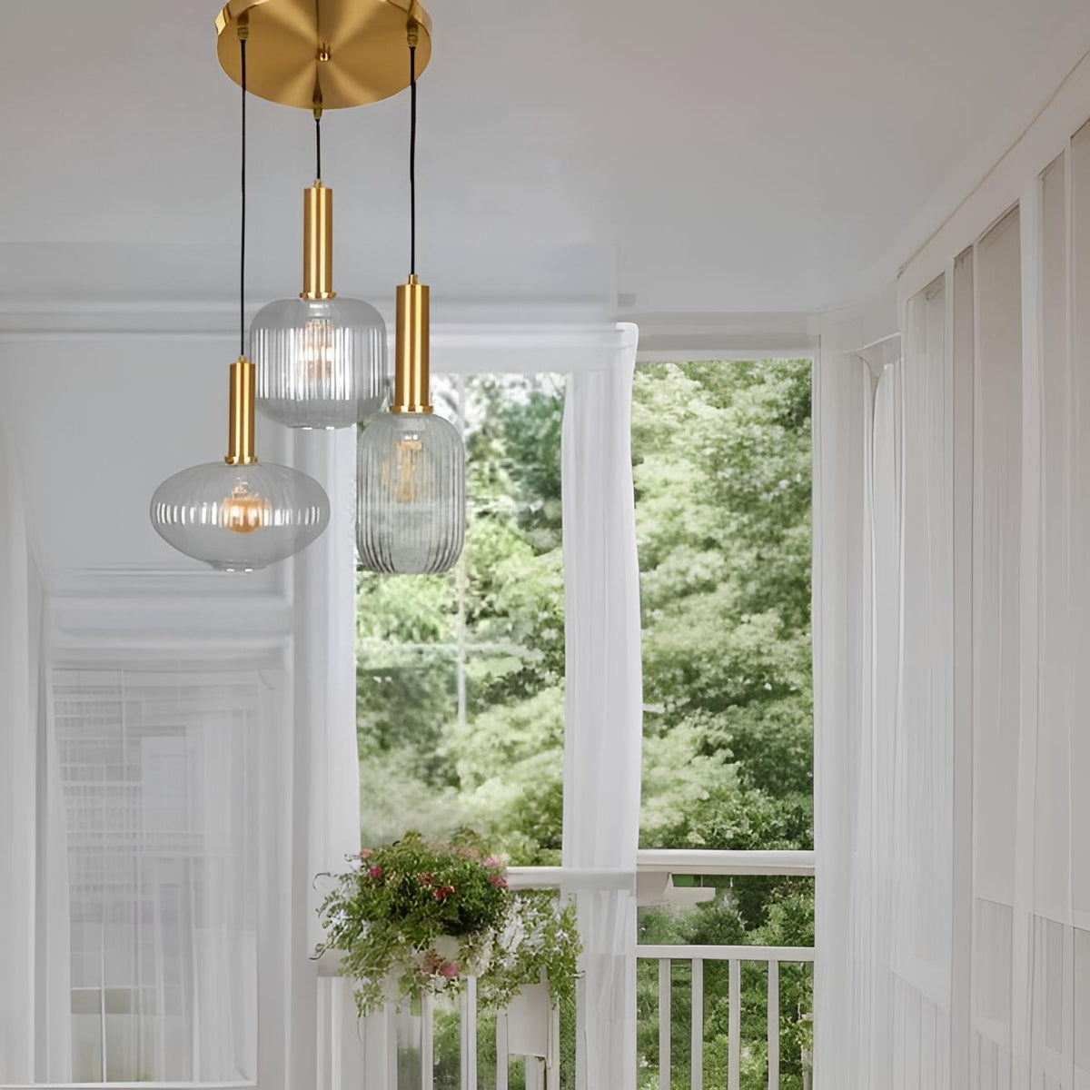 Люстра Irix/ Garden lamp clear glass 3xE27 D400 Gold 240931-100003657