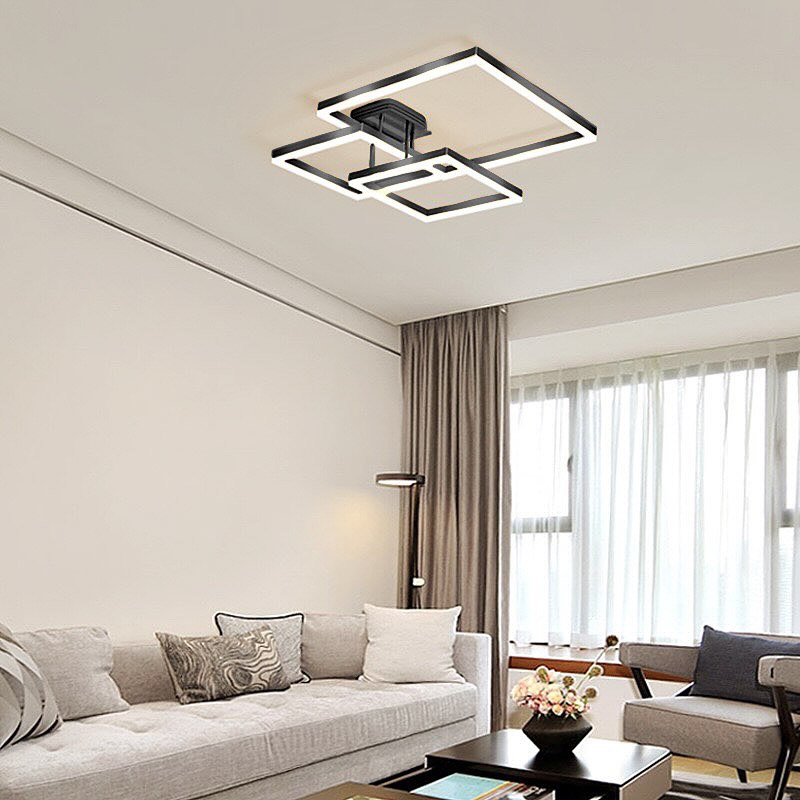 Люстра стельова з пультом Squares only H130 (S) 420x420 Led 120W / (M) 530x530 Led 150W Silver / Gold / Coffee / Black / White 3000K 4000K 6000K 240419-100003218