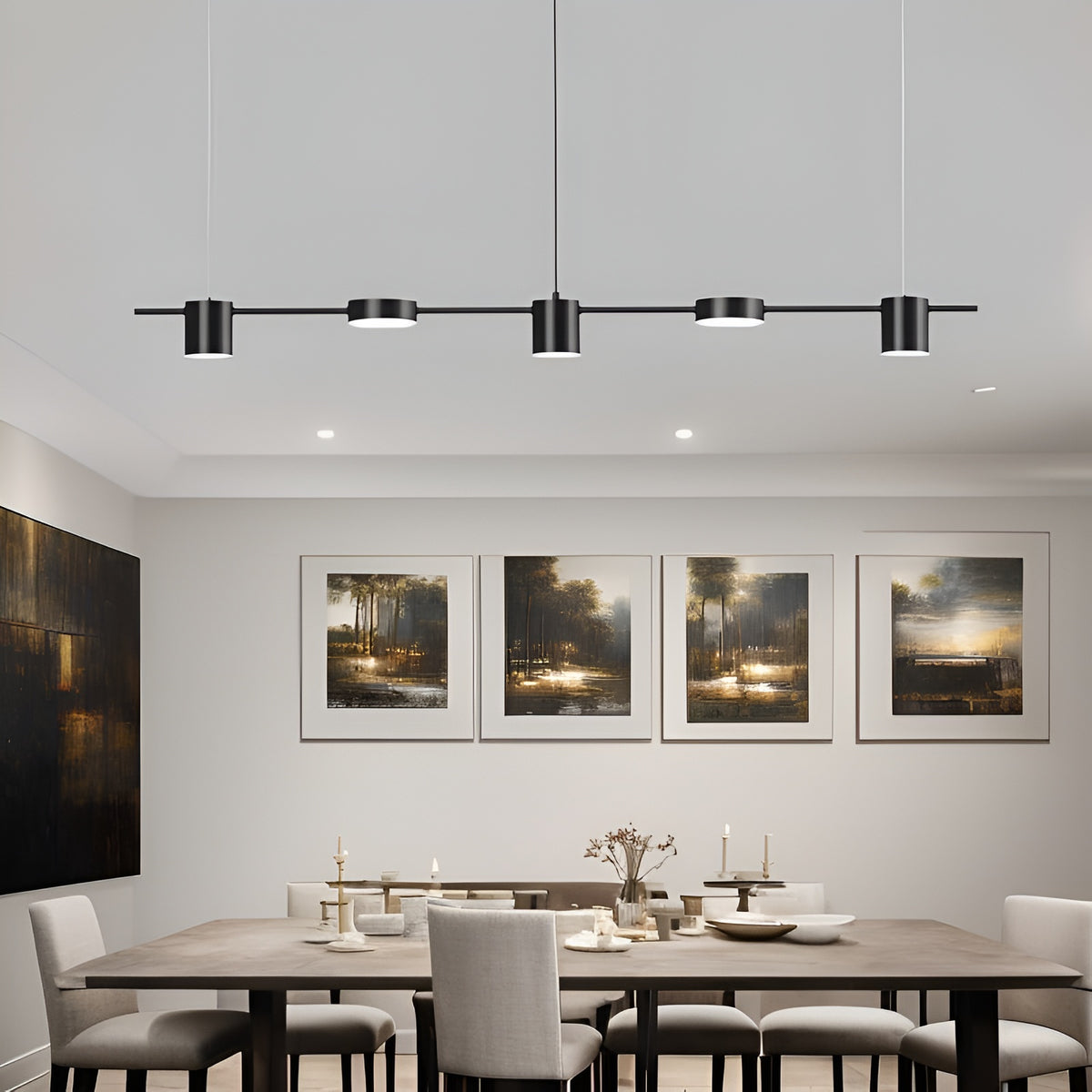 Люстра видовжена чорна L-125 cm Led 40W 3000K-60000K Black Ray Boshi 260622-100008136