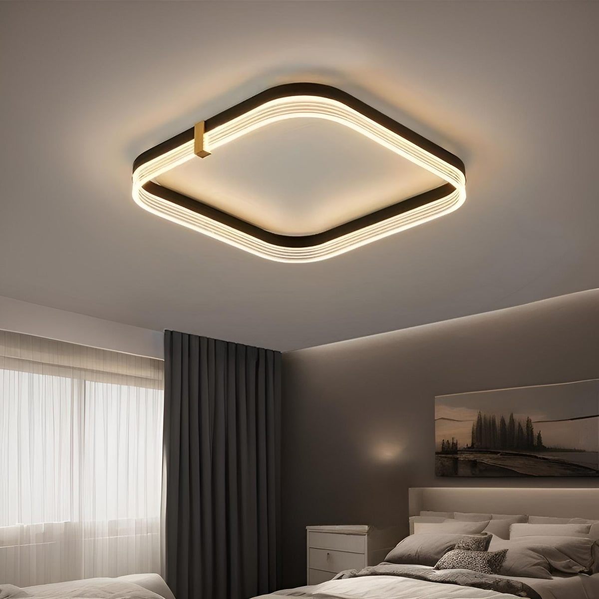 Стельовий світильник Simple square D500 3000-6000K 58W LED Black 241018-100003797