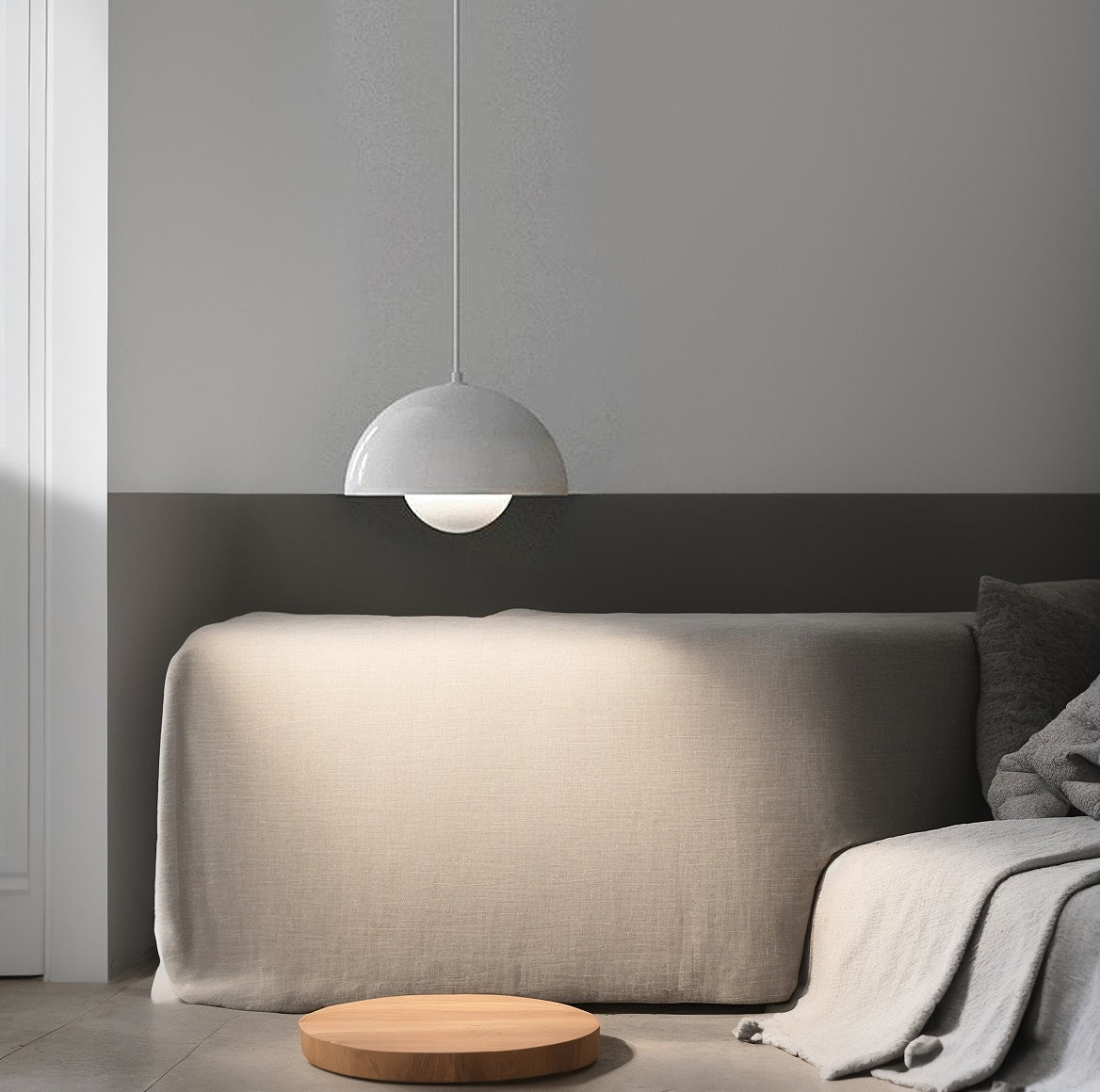 Світильник підвісний білий D-23 cm H-16 cm E27 White Poncho lamp 240822-100003592