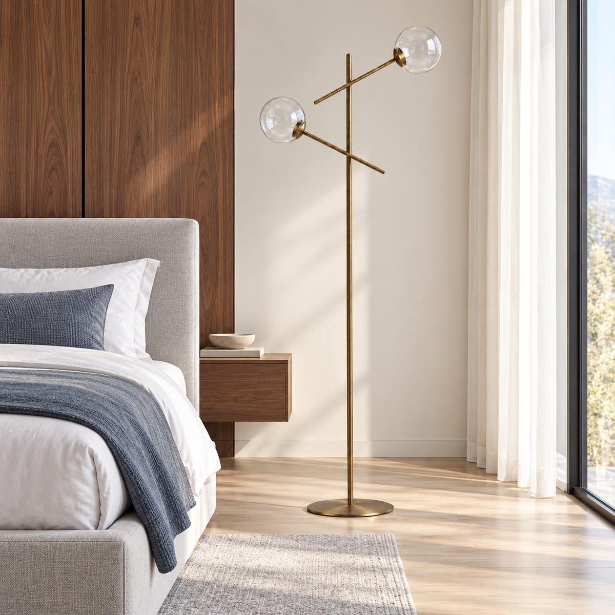 Підлоговий торшер золотий H-150 cm E14 Gold+Clear Bollo 261077-100009116