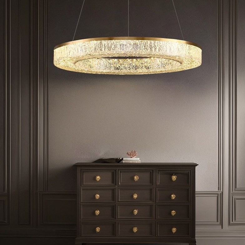 Підвісні світильники H-50 cm D-50 cm Led 72W / D-60 Led 96 / D-80 Led 120W 3000K 4000K 6000K Gold Crystals circle 250219-100004150