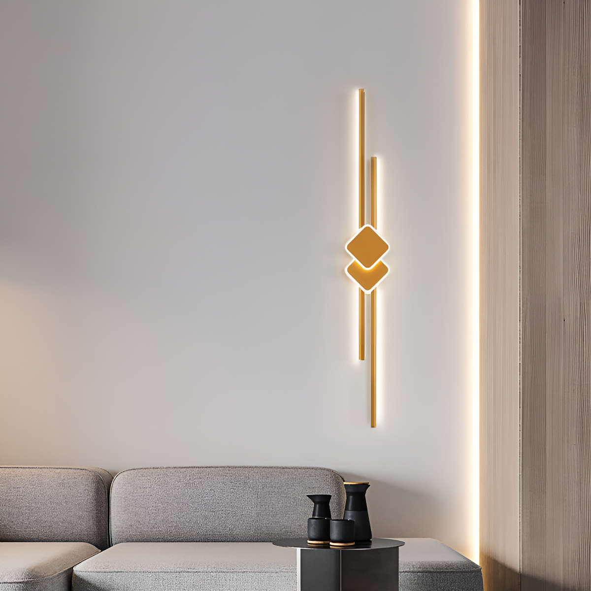 Настінні світильники Even rhombus H-50 cm Led 18W / H-60 cm Led 24W / H-90 cm Led 30W 3000K-6000K Gold 250419-100004347