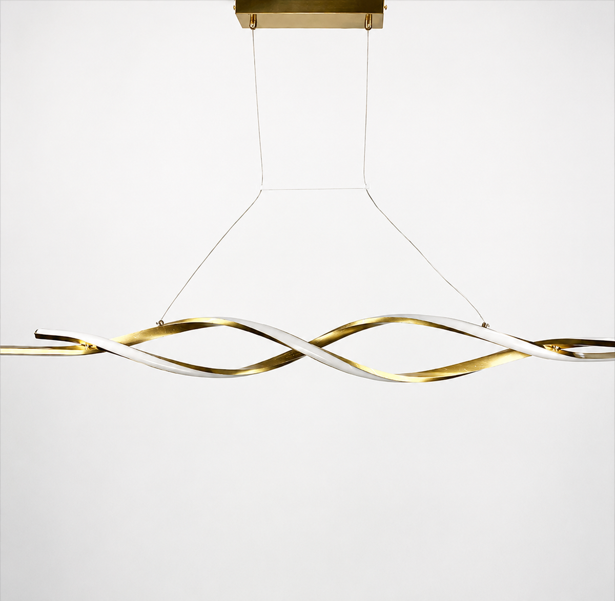 Люстра підвісна золота L-100 см / L-120 см Led 38W / 46W Gold Gemo Wave 231118-100002838
