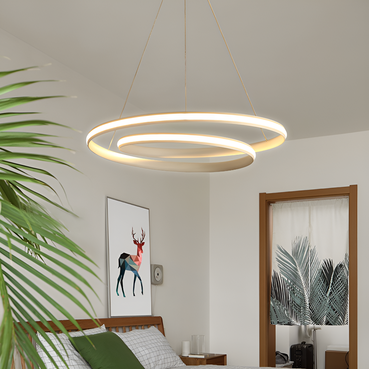 Підвісна люстра кручена біла Led 60W White Wave Knot 250762-100005660