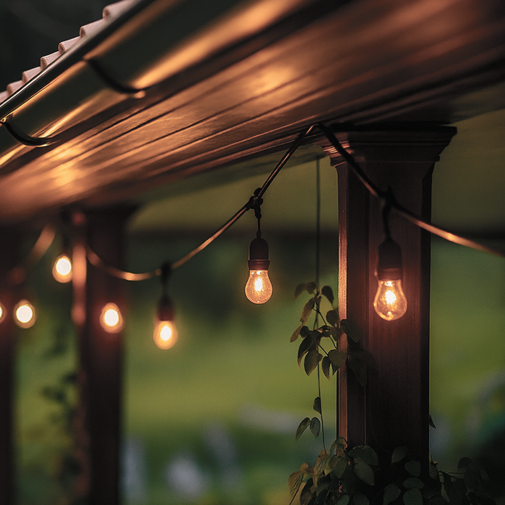 Гірлянда вулична чорна під лампи на підвісці L-10м E27х10 IP65 Black Garland Retro hang 251062-100006412