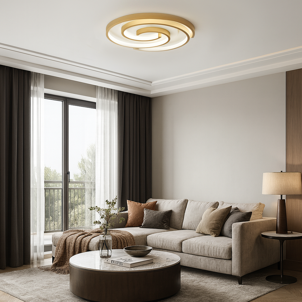 Стельова люстра золота світлодіодна L-50 cm Led 75W Gold Double Geometry Oval 250964-100006156