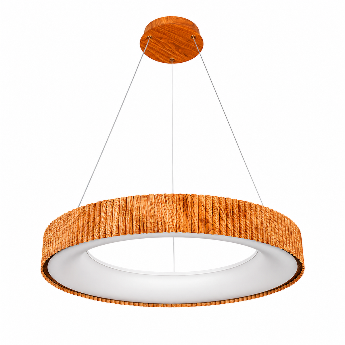Підвісний світильник з пультом D - 50 cm / D - 60 cm Led 74W / 90W Brown Wooden Forest 260531-100007938