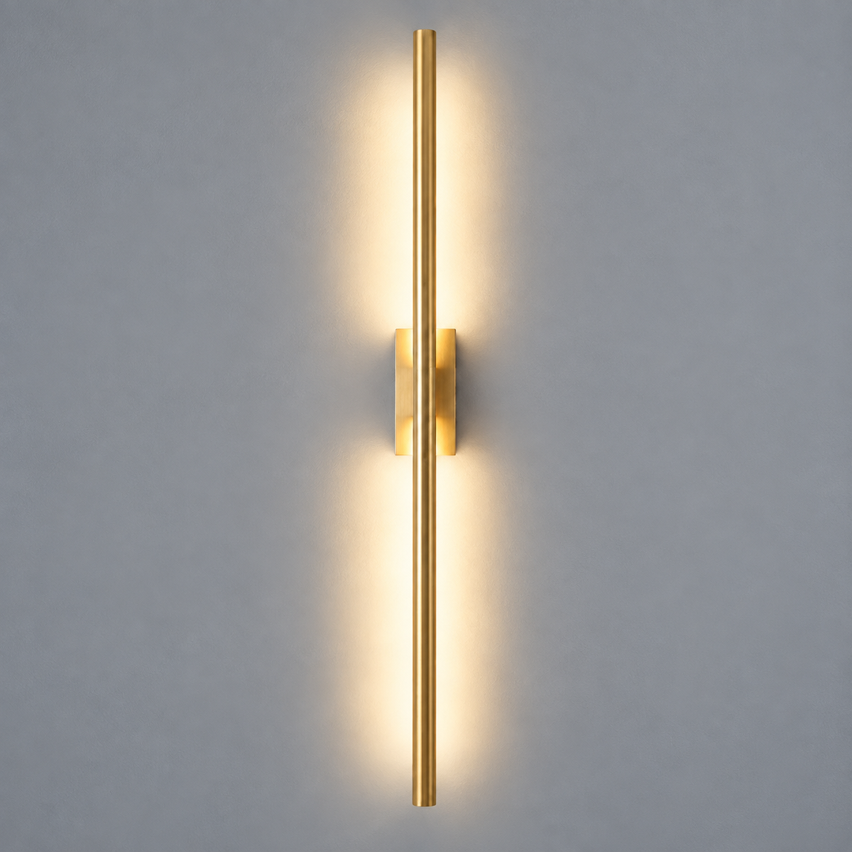 Світильник золотий настінний 2 розміри L-60cm / L-80 cm Led 6W / 10W Gold Pipe Line Square 251222-100006926