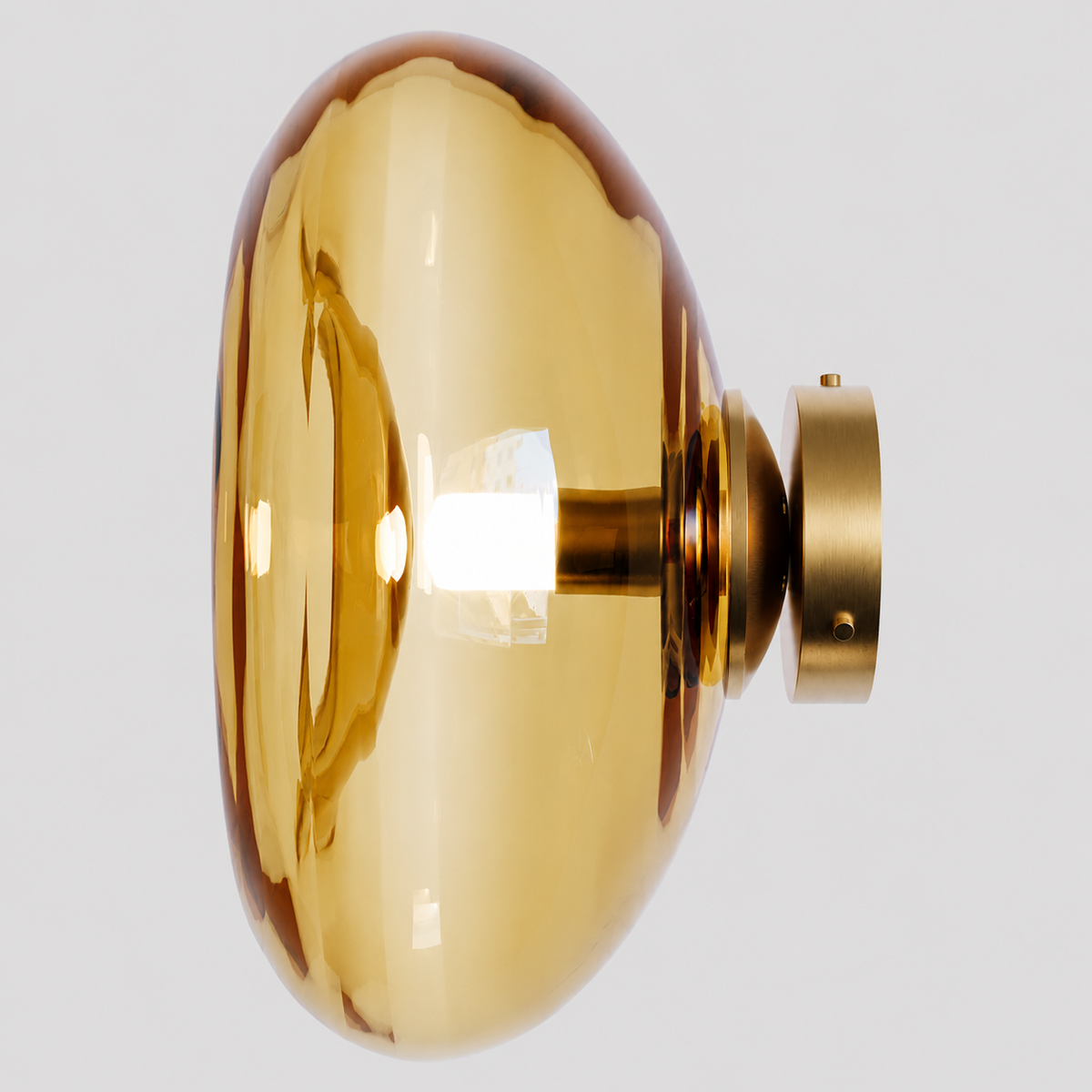 Настінний світильник золотий з плафоном медового кольору D-29 cm G9 Amber Bulb 260633-100008128