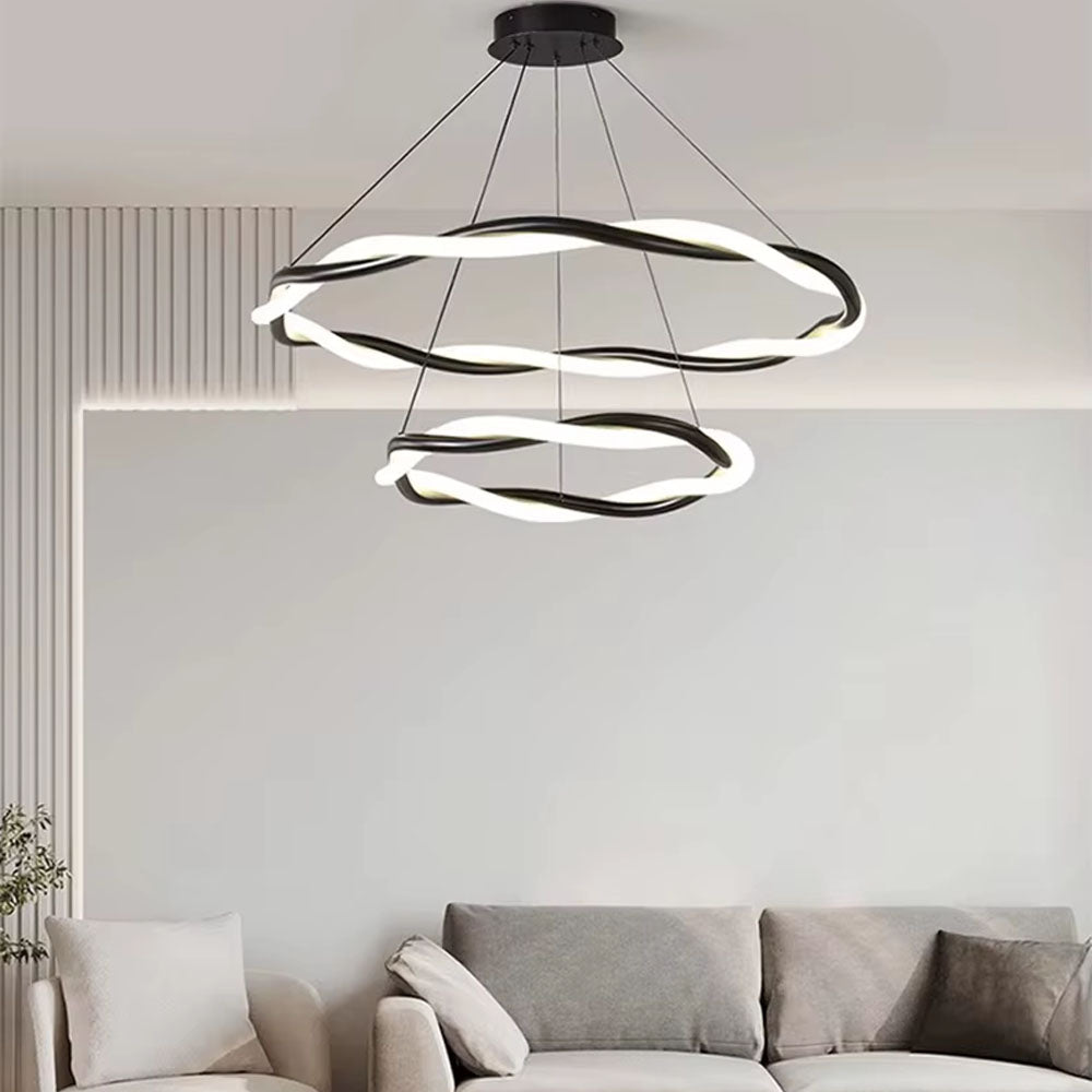 Підвісний світильник New rope H250 D600 + D800 Led 100W Black + White 250118-100004076