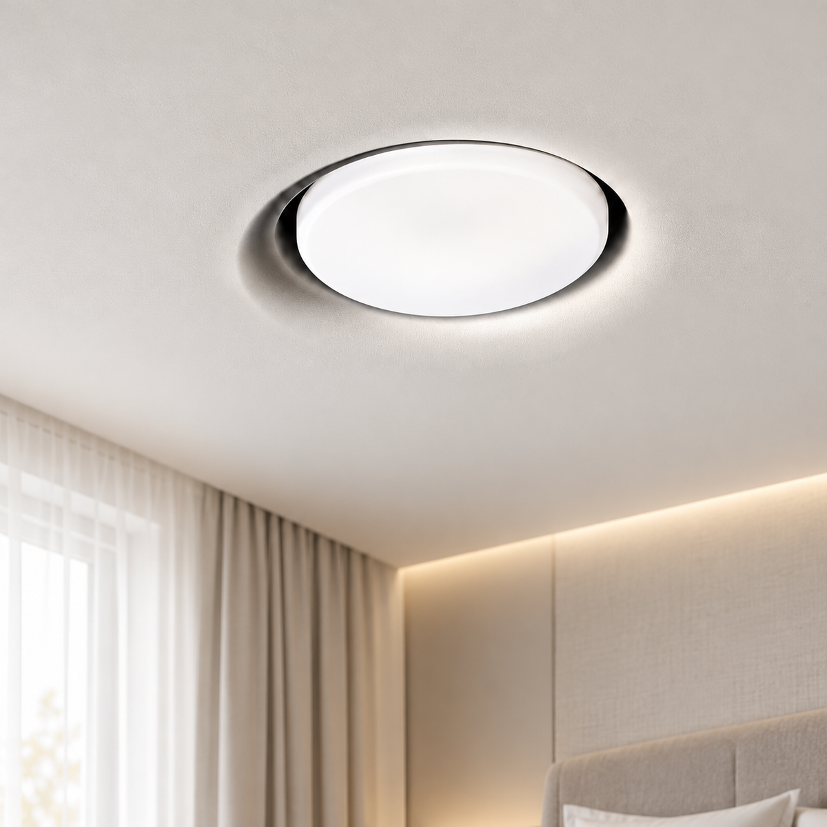 Світильник точковий врізний білий для натяжної стелі D - 10,5 cm GX53 White + Black Bulb ceiling 261074-100009113