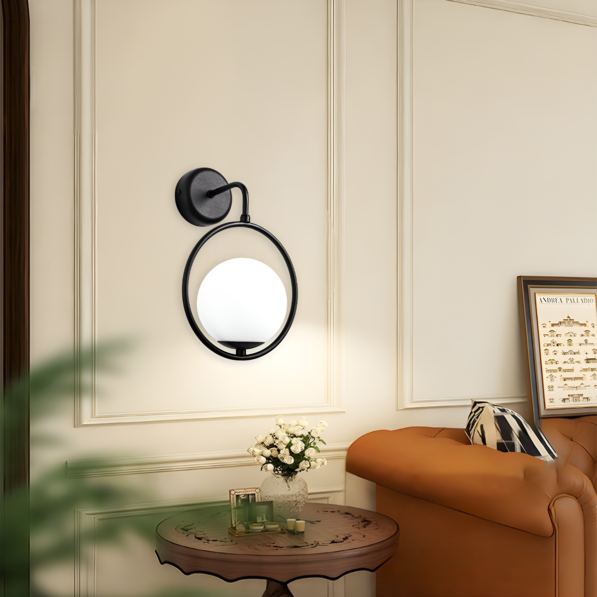 Бра Faro Bollo H-32,5cm D-21,5cm E14 Black 250563-100004827