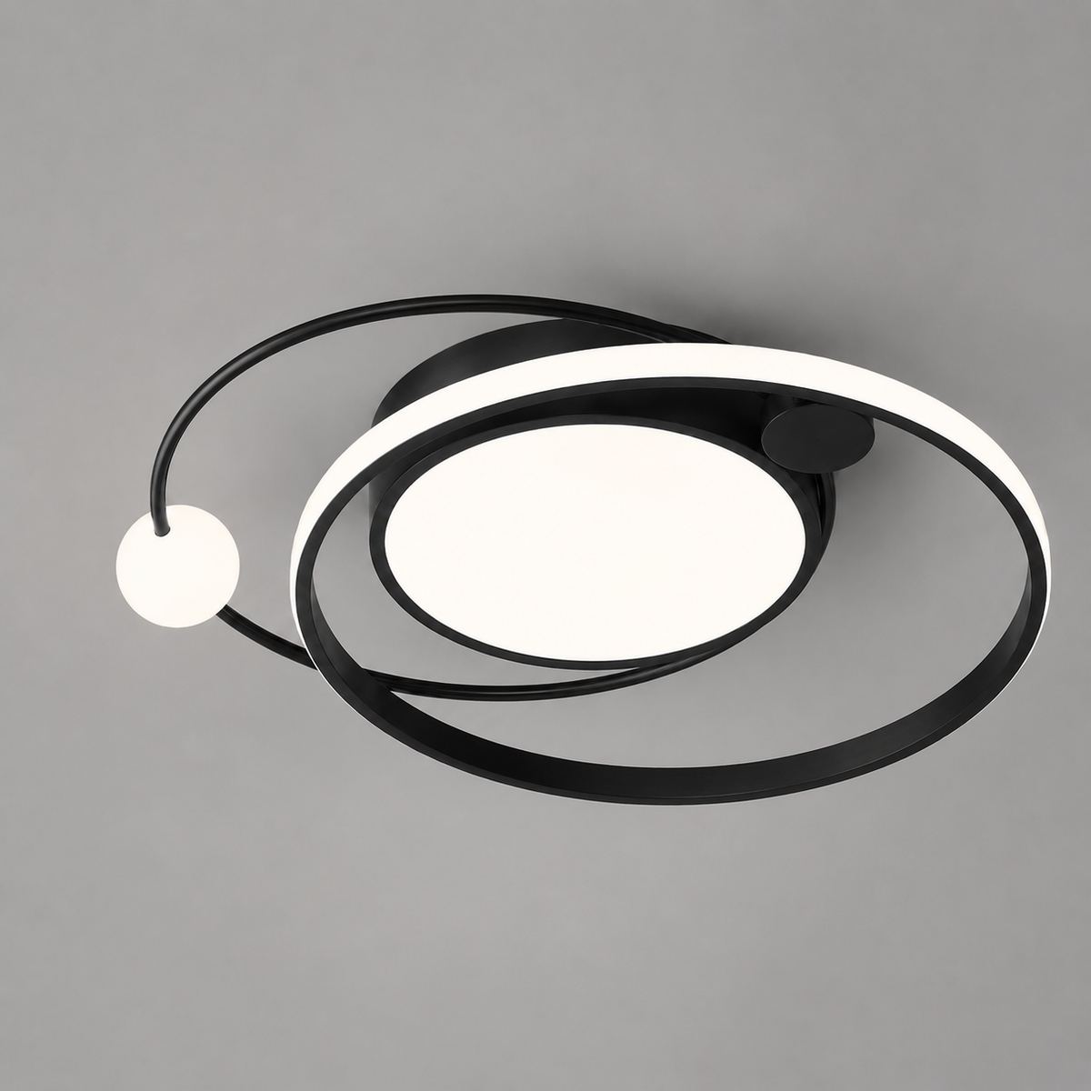 Світильник стельовий чорний з пультом L - 60 cm H - 5 cm Led 78W Black Saturn 260535-100008012