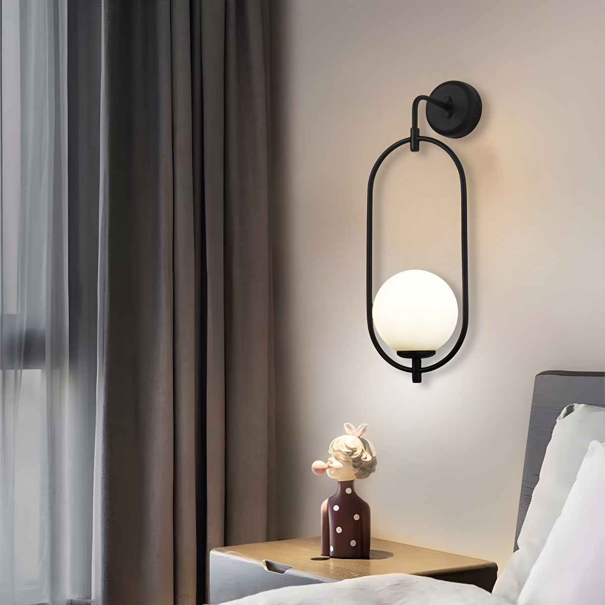 Бра Faro Bollo H-53cm D-22cm E14 Black 250563-100004829