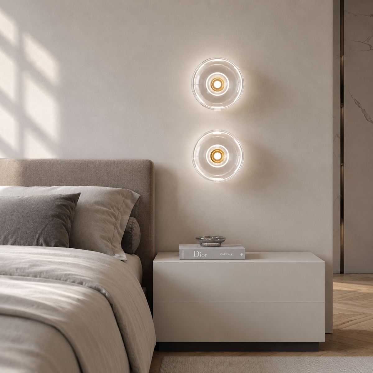 Настінний світильник золотий з прозорим плафоном D-29 cm G9 Transparent Bulb 260633-100008129