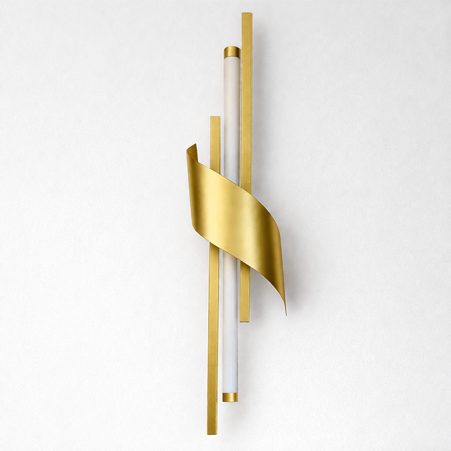 Настінні світильники золоті H-60 cm / D-80 cm Led Gold+White Curl 260319-100007693