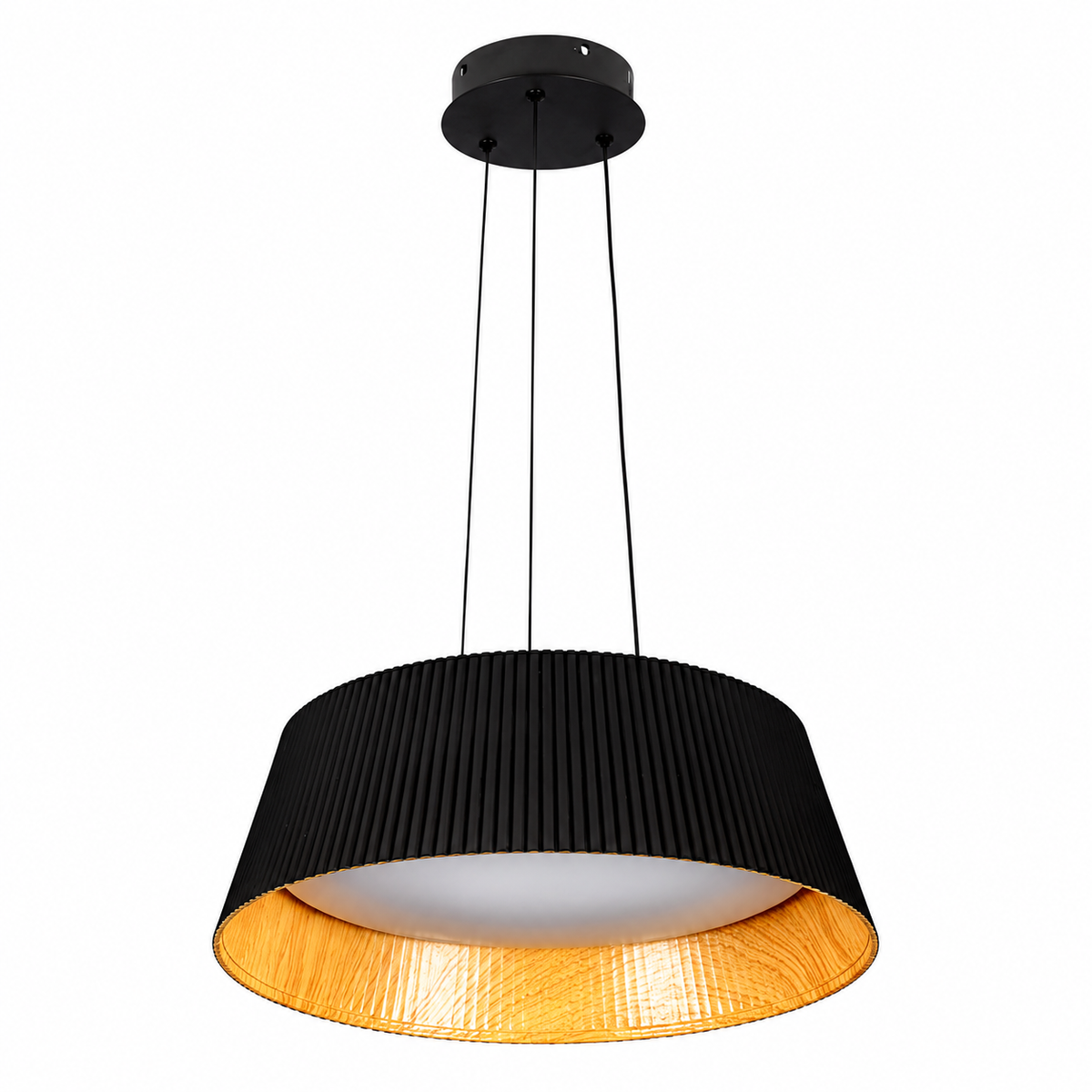 Підвісний світильник чорний з пультом D - 46 cm Led 44W Black Wooden Forest 260531-100007943