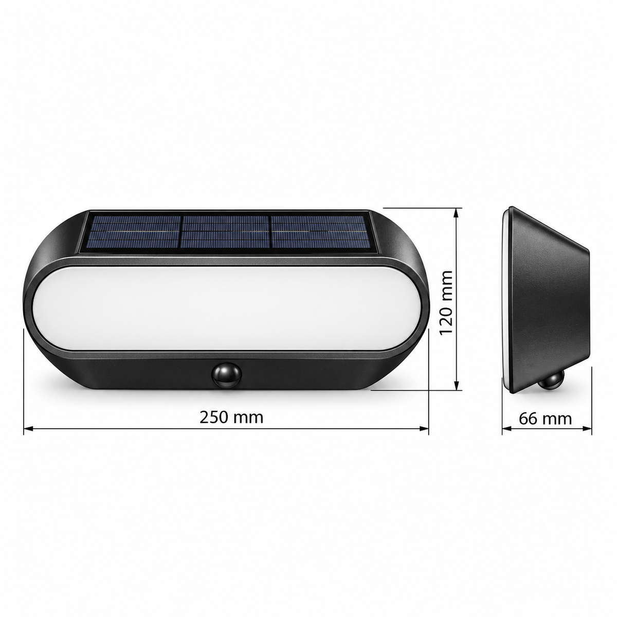 Світильник настінний чорний акумуляторний вуличний L - 25 cm Led 5W Black Lighter 261054-100009120