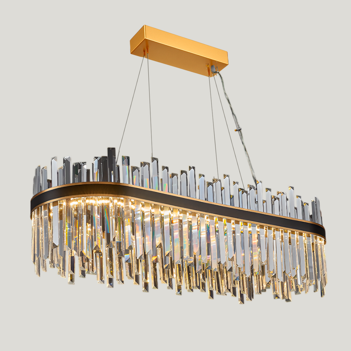 Люстра видовжена підвісна Elegance Gold + Black L-120cm 250488-100004485