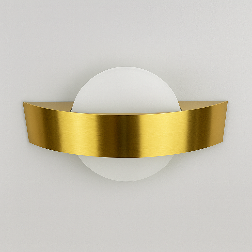 Настінний світильник золотий з овальним розсіювачем L-25 cm Led 4W Gold Arc Ball 250818-100005793