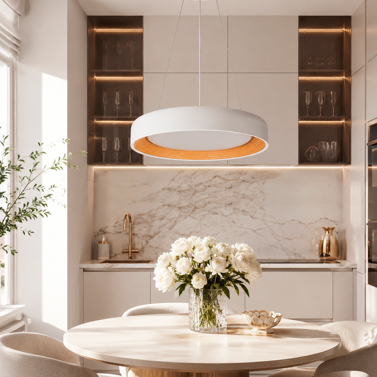 Підвісний світильник білий з пультом D - 50 cm Led 74W White Wooden Forest 260531-100007946