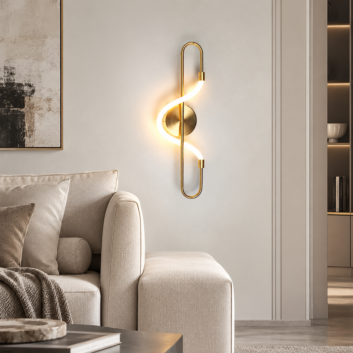 Бра золоте з гнучким плафоном H-56 cm Led 6W 4000K Rope Treble Clef 241036-100003910