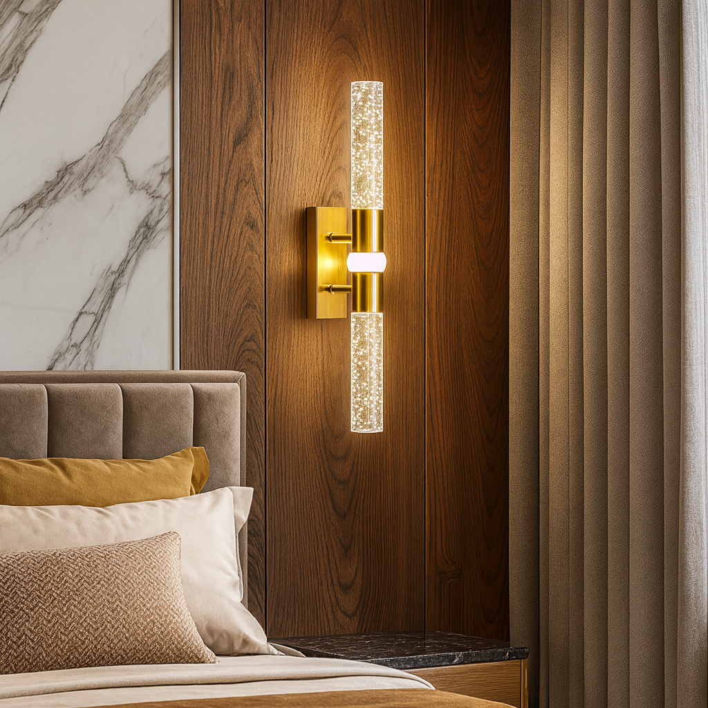 Бра золоте світлодіодне H-40 cm Led 8W 3 режими Gold Bubble Double Tube 251022-100006278