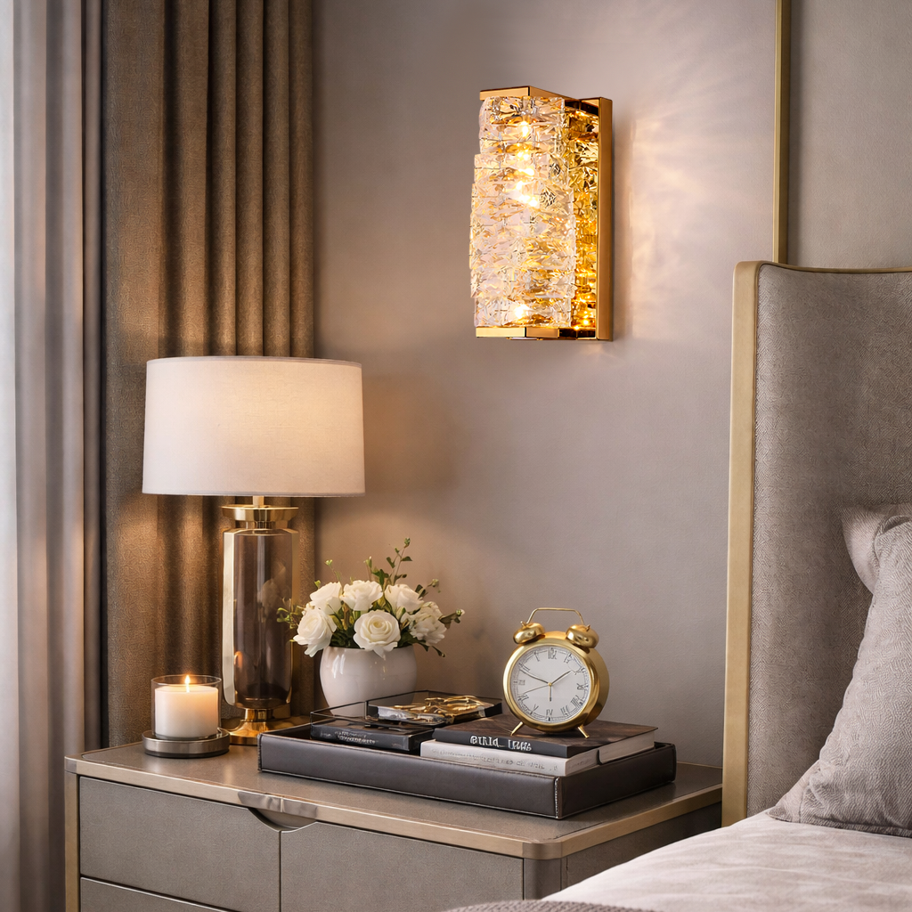 Світильник золотий настінний з кришталевим плафоном H-26 cm Led 10W Gold Crystal Unit 260319-100007720
