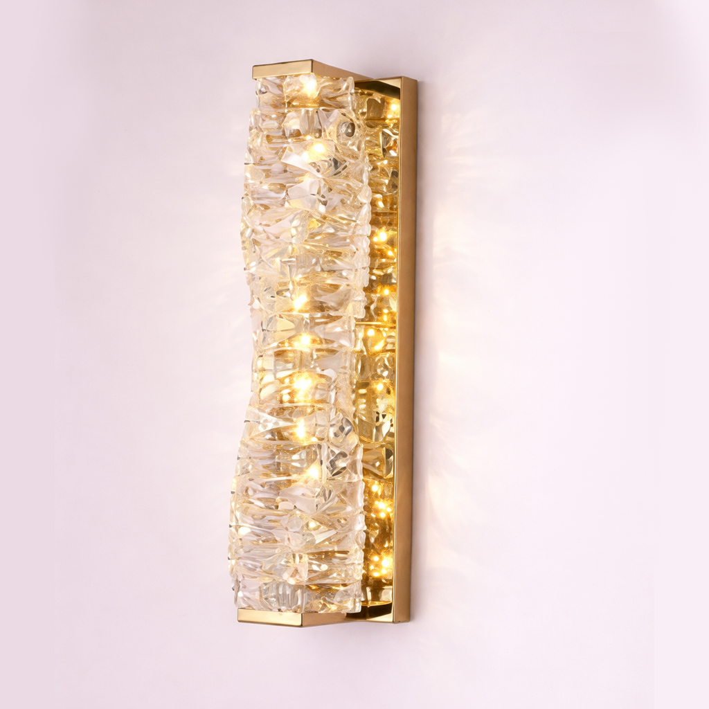 Світильник золотий настінний з кришталевим плафоном H-46 cm Led 15W Gold Crystal Unit 260319-100007719