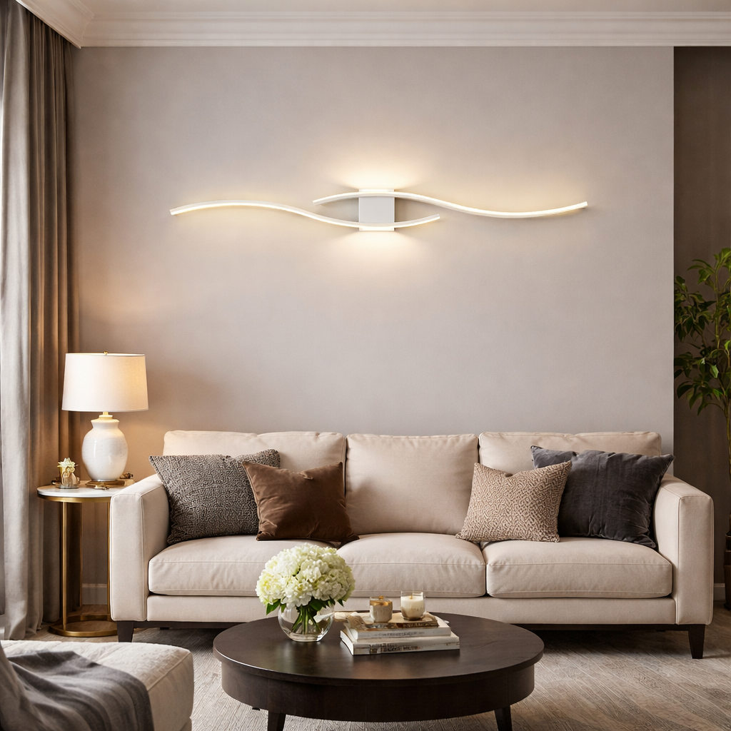 Настінні світильники білі L-60 cm / L-100 cm Led White Double Waves 251222-100006795