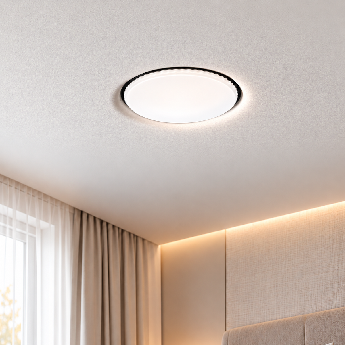 Світильник точковий врізний білий для натяжної стелі D - 10,5 cm GX53 White + Black Bulb ceiling 261074-100009113
