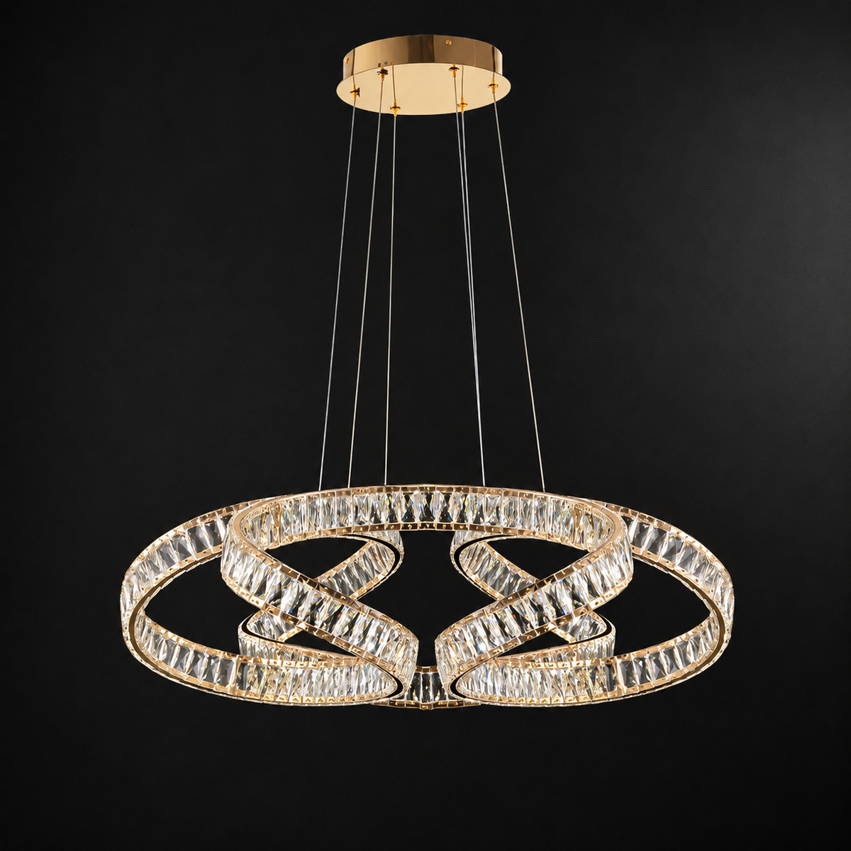 Підвісна люстра золота D-80 cm Led Gold Crystal 251222-100006849