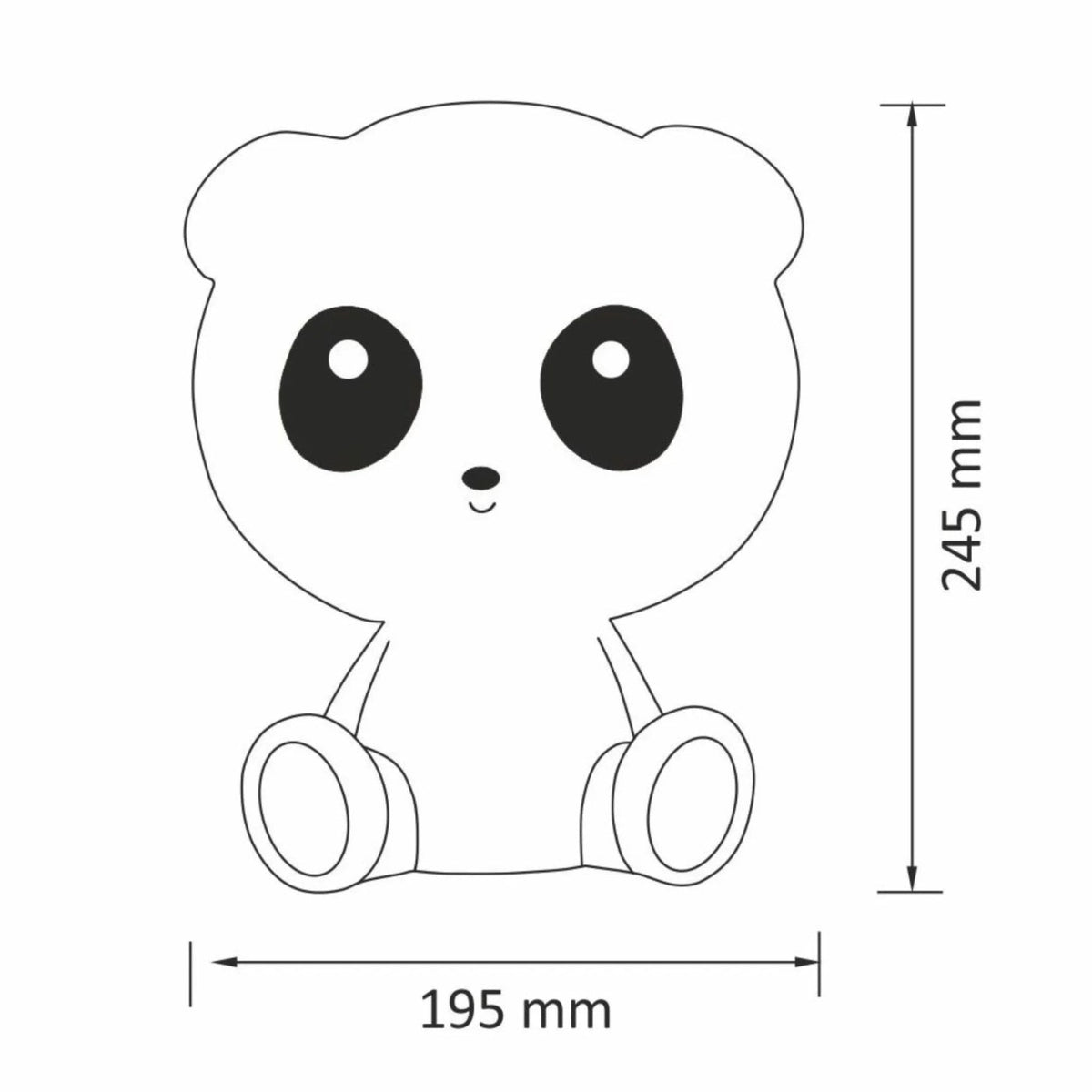 Акумуляторна лампа панда H-24.5 cm Led 2.5W 3000K White+Black Panda 251240-100006825