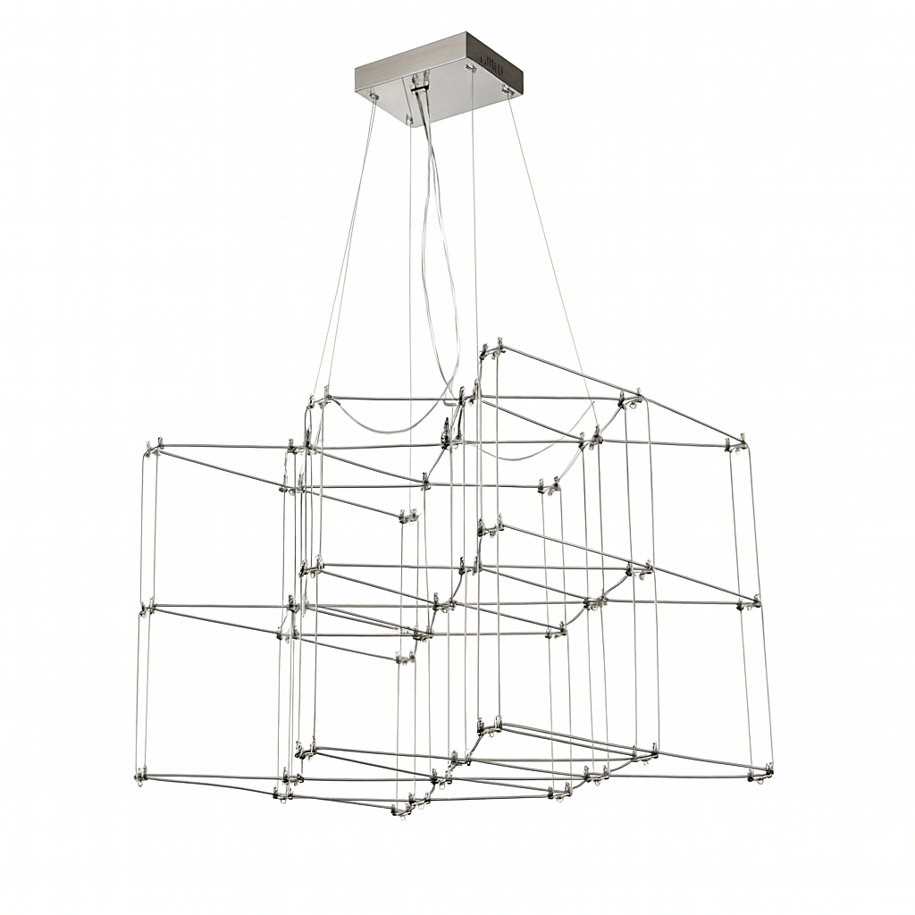 Люстра срібна підвісна світлодіодна H-71 cm Led 25W Chrome Rain 250931-100006174