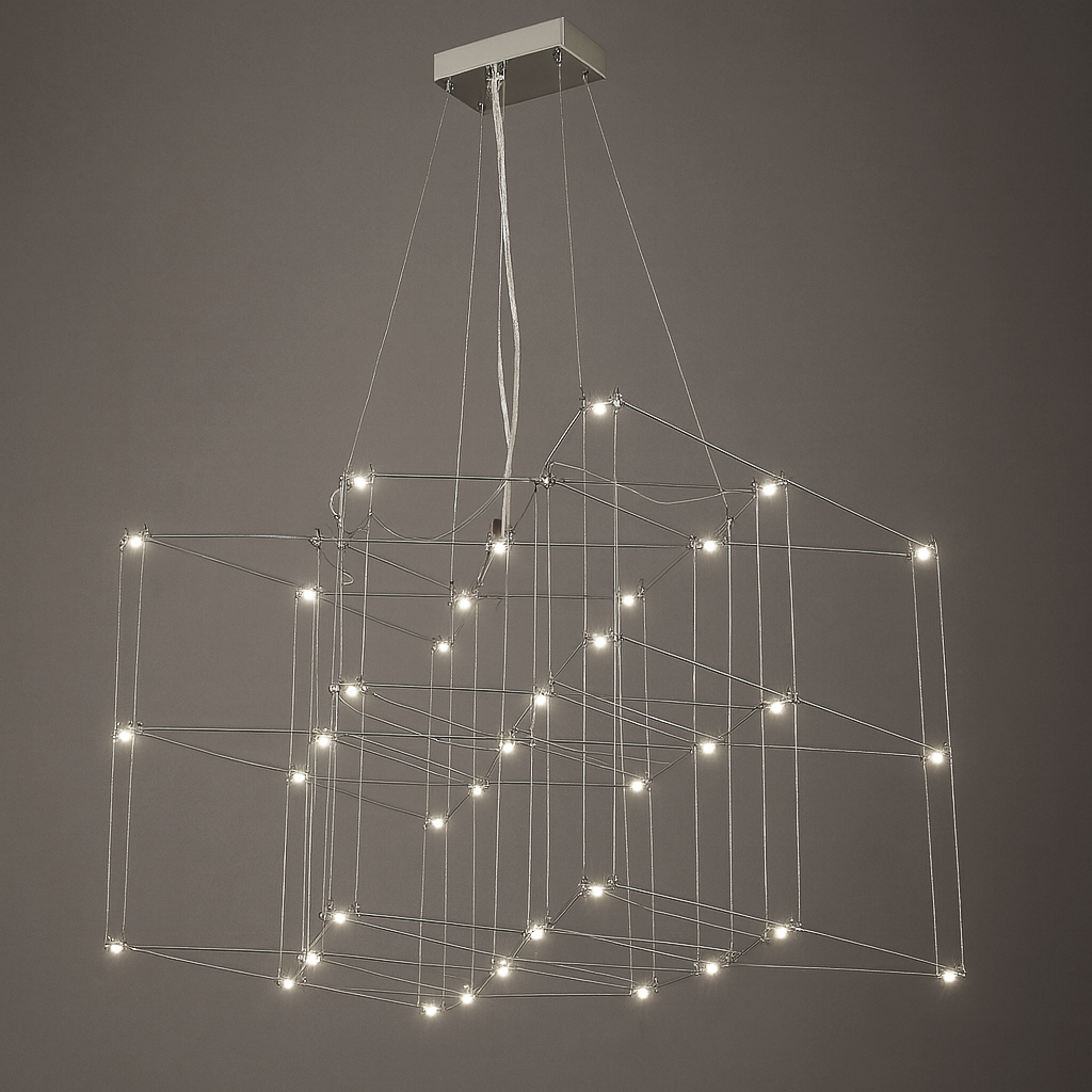 Люстра срібна підвісна світлодіодна H-71 cm Led 25W Chrome Rain 250931-100006174