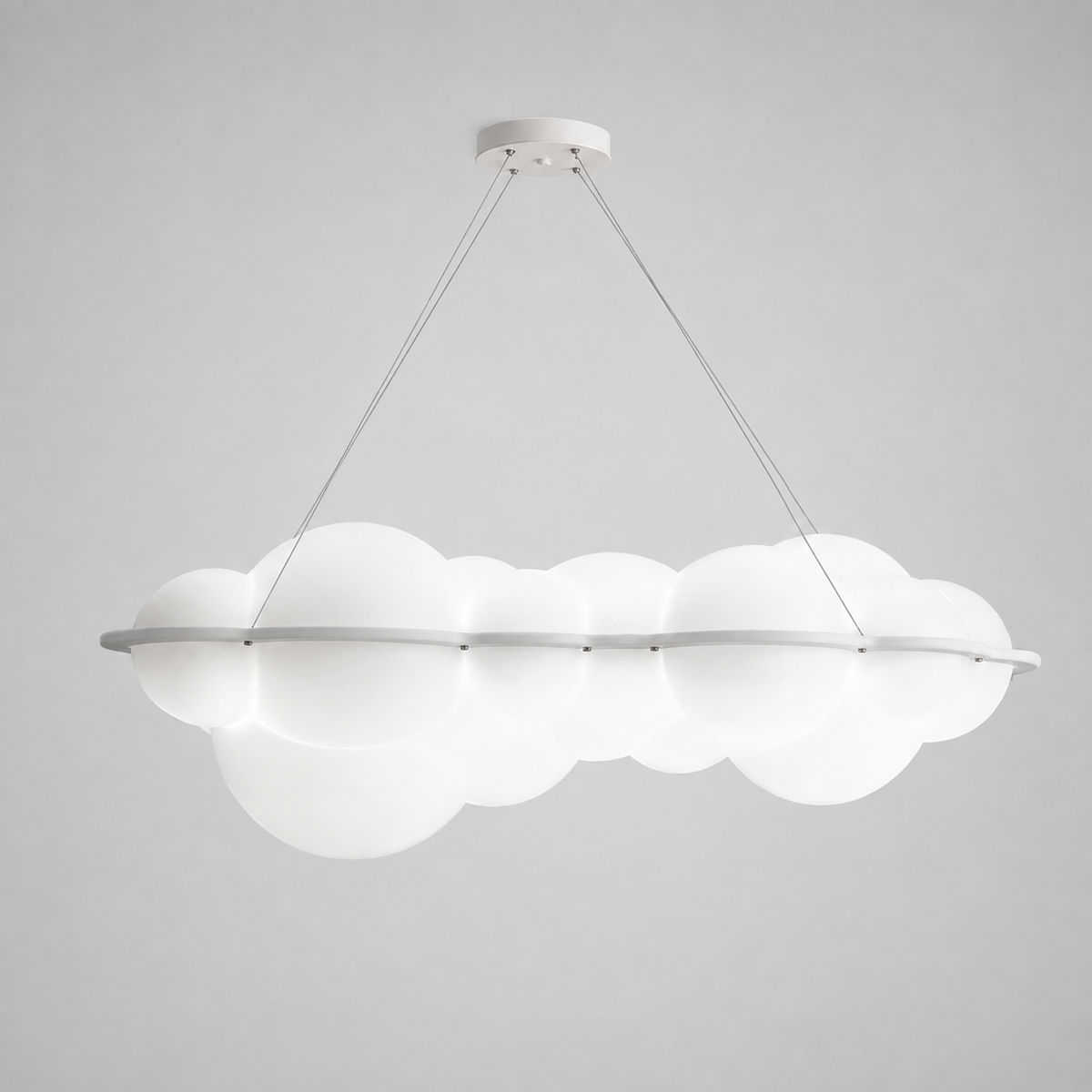 Люстра біла підвісна у вигляді хмаринки L - 55 cm / 68 cm / 80 cm / 120 cm Led 60W - 170W White Cloud 260858-100008727