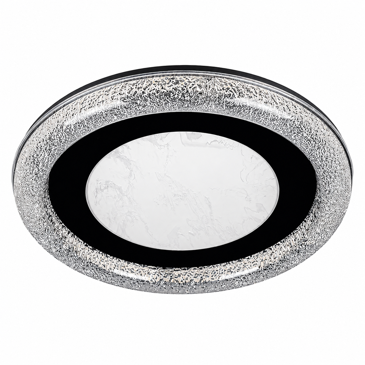Стельова люстра чорна з акриловим плафоном D - 50 cm H - 7,5 cm Led 68W Black Crystal Circle 260531-100007969