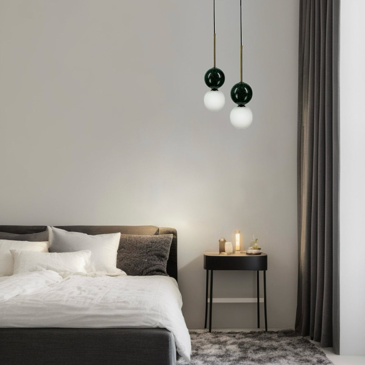 Підвісний світильник Marble D-10 cm G9 Black + White + Green 241118-100003970