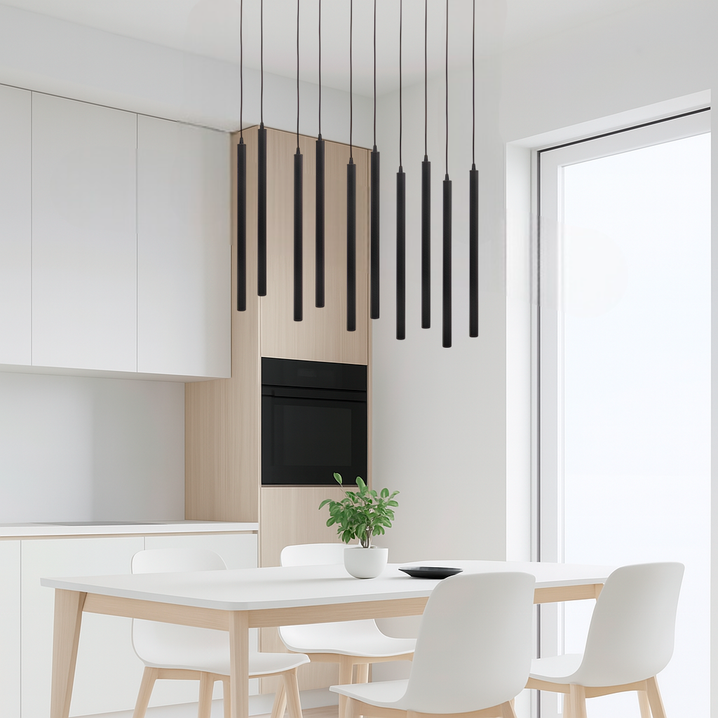 Люстра чорна з підвісами H-50 cm G4 Black Simple lines 250741-100005702