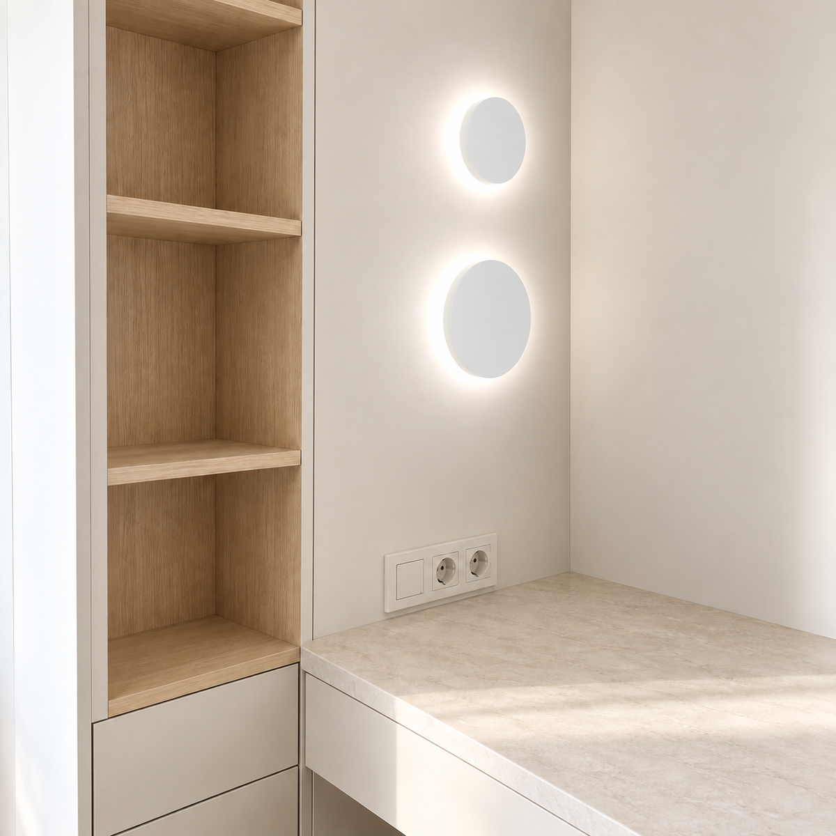 Настінні світильники білі D-15 cm / D-20 cm Led 12W 3000K White Circle 261064-100009101